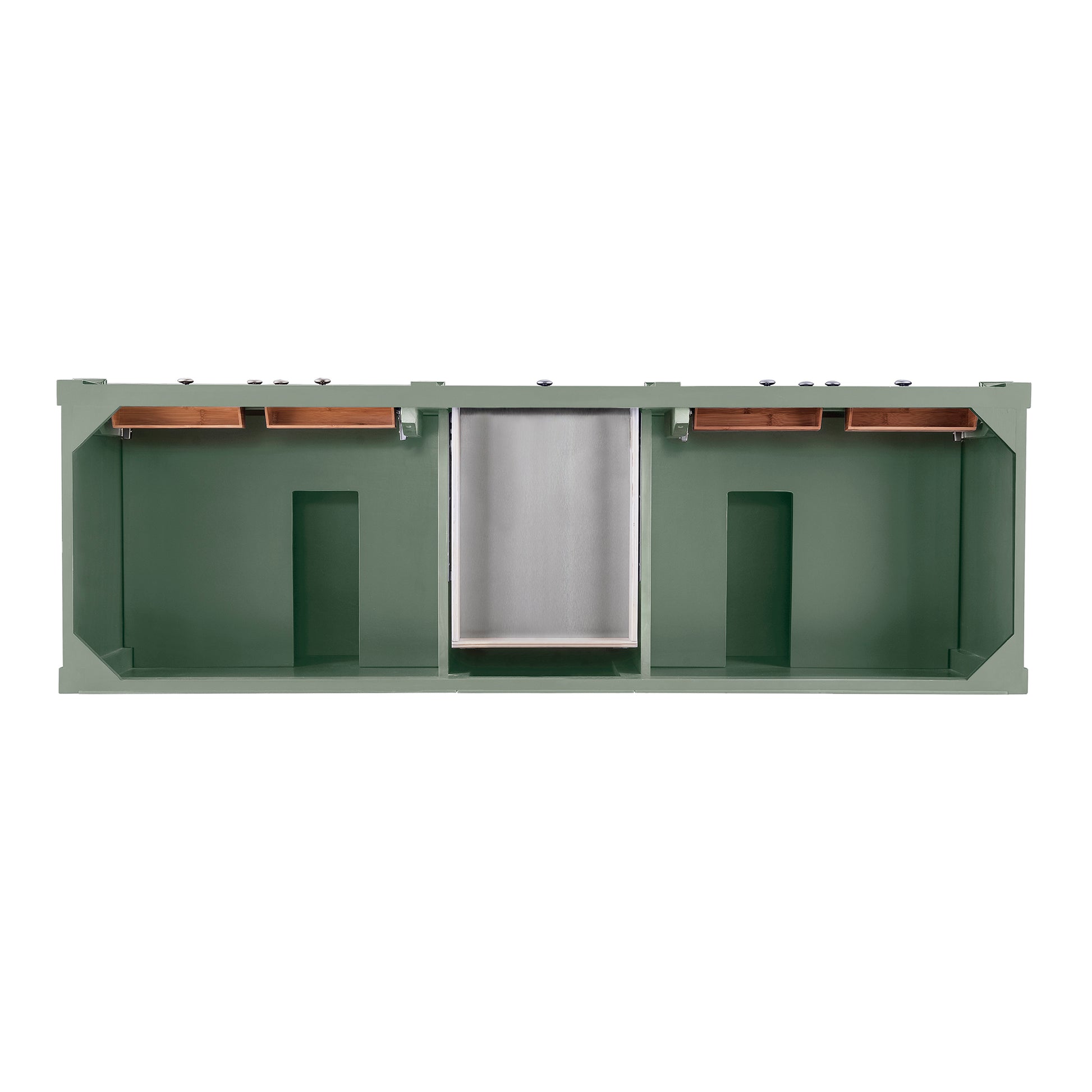 Renovate for Less Atlanta Brittany 72" Double Vanity, Smokey Celadon w/ 3 CM Carrara Marble Top