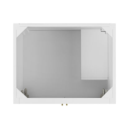 Renovate for Less Atlanta Myrrin 30" Single Vanity, Bright White w/ 3 CM Charcoal Soapstone Silestone Top