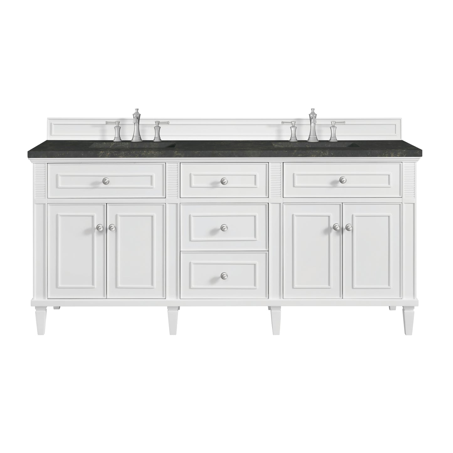 Renovate for Less Atlanta Lorelai 72" Double Vanity, Bright White, w/ 3 CM Phantome Eclos Top