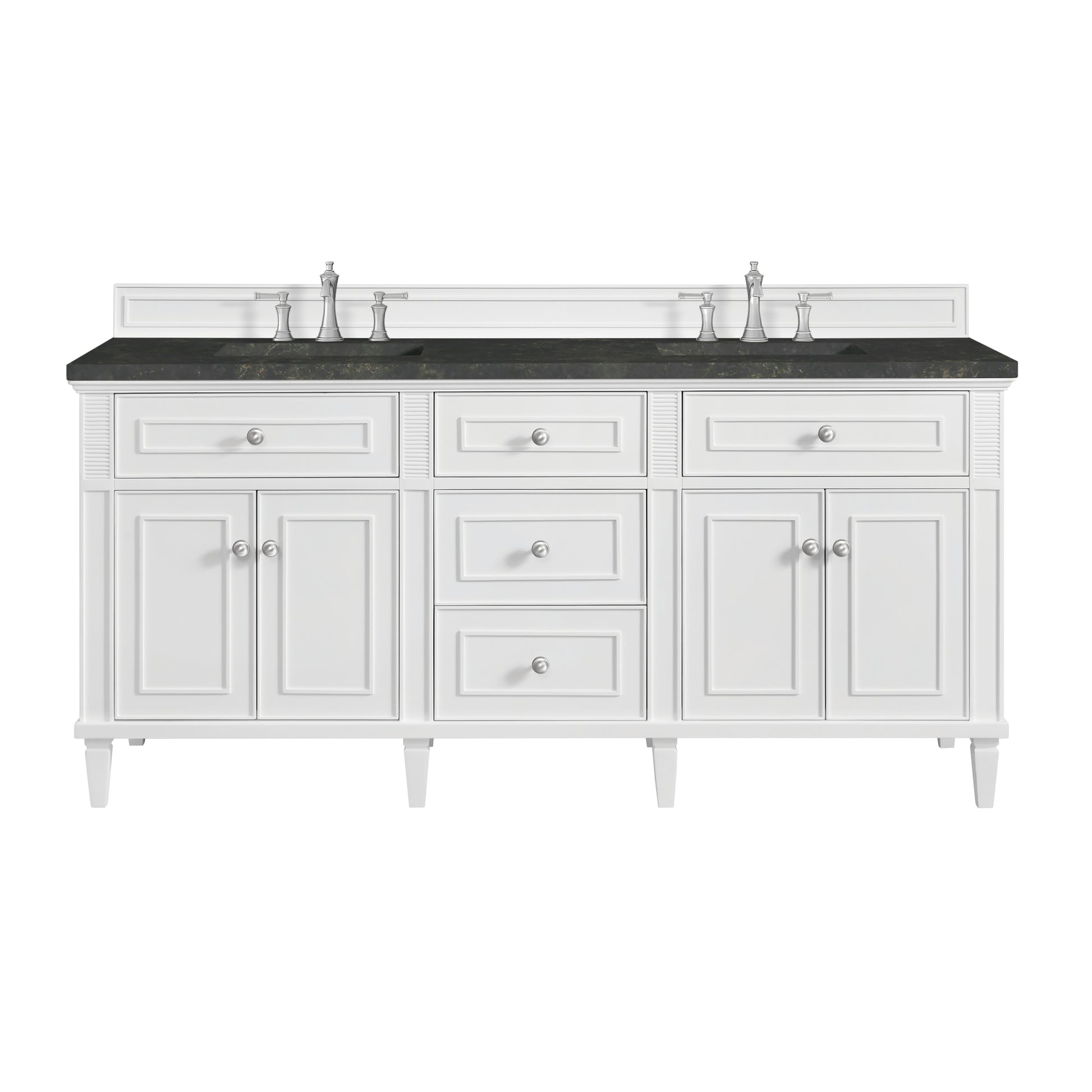 Renovate for Less Atlanta Lorelai 72" Double Vanity, Bright White, w/ 3 CM Phantome Eclos Top