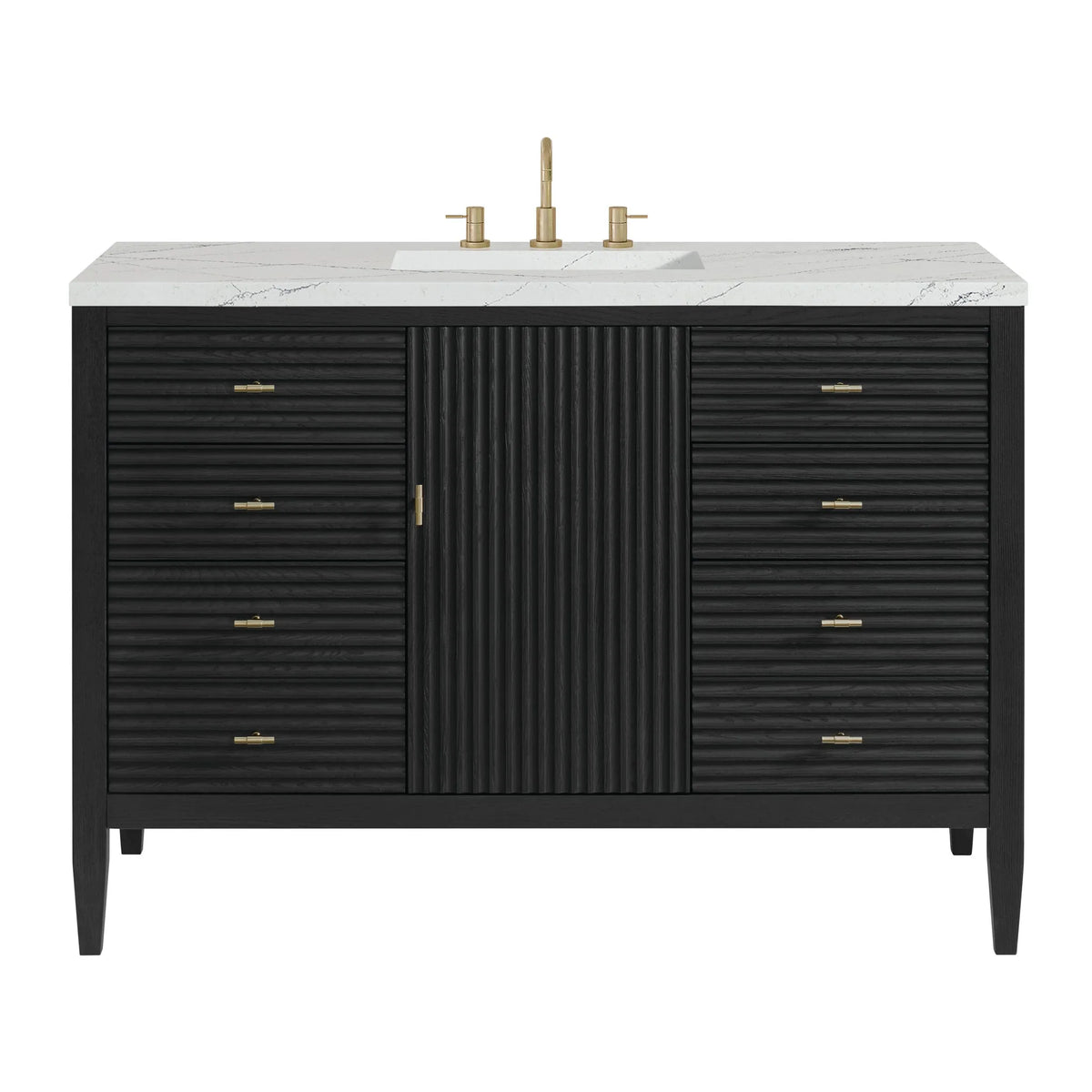 Myrrin 48" Single Vanity, Carbon Oak w/ 3 CM Ethereal Noctis Silestone Top