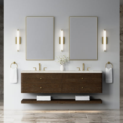 Renovate for Less Atlanta Allamari 72" Double Vanity, Sable w/ 3 CM Siberian Silestone Top