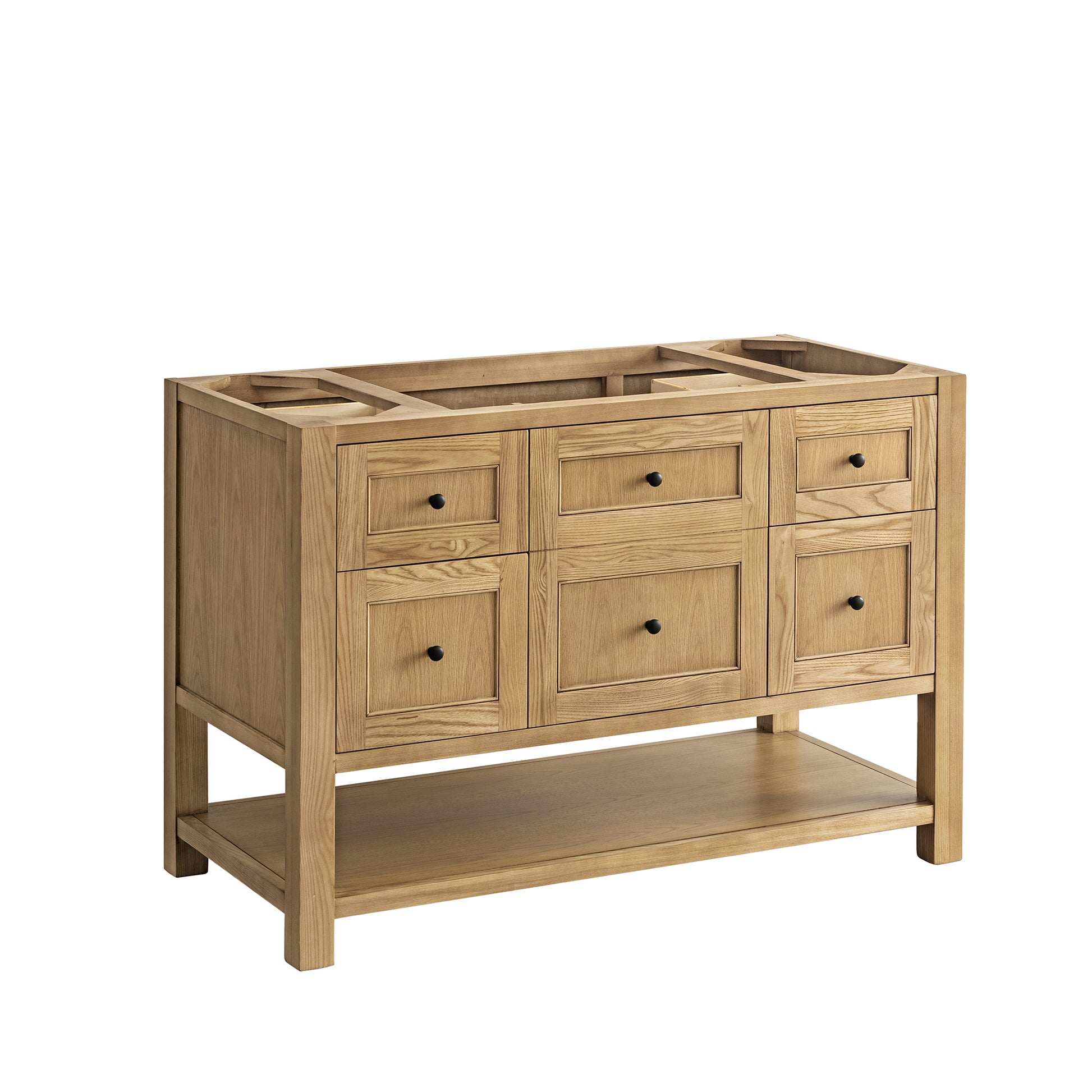 Renovate for Less Atlanta Breckenridge 48" Single Vanity, Light Natural Oak w/ 3 CM Parisien Bleu Top w/FreePower Wireless Charger
