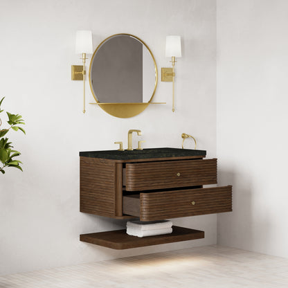 Renovate for Less Atlanta Allamari 36" Single Vanity, Sable w/ 3 CM Phantome Eclos Top