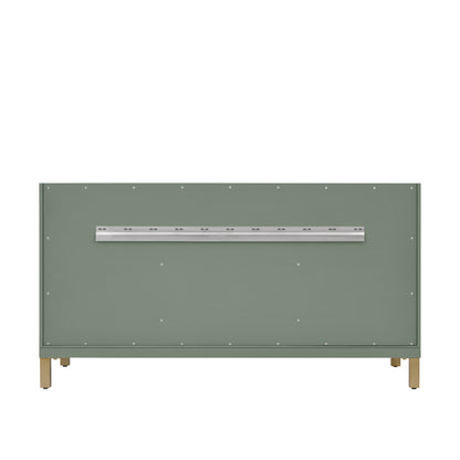Renovate for Less Atlanta Chicago 60" Double Vanity, Smokey Celadon, w/ 3 CM Carrara Marble Top