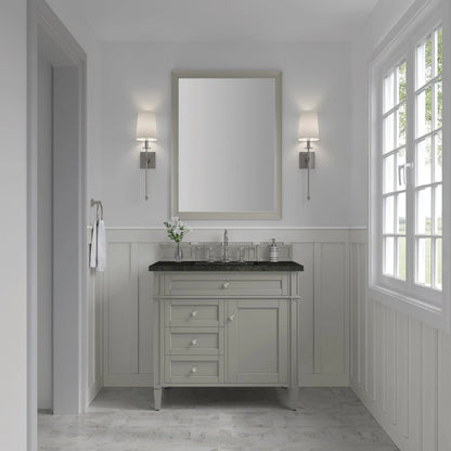 Brittany 36" Single Vanity, Urban Gray, w/ 3 CM Phantome Eclos Top