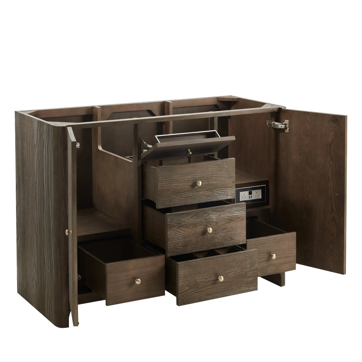 Gracyn 48" Single Vanity, Sable, w/ 3 CM White Zeus Quartz Top