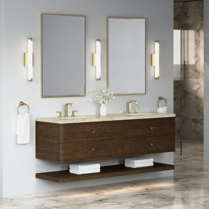 Renovate for Less Atlanta Allamari 72" Double Vanity, Sable w/ 3 CM Tajnar Eclos Top