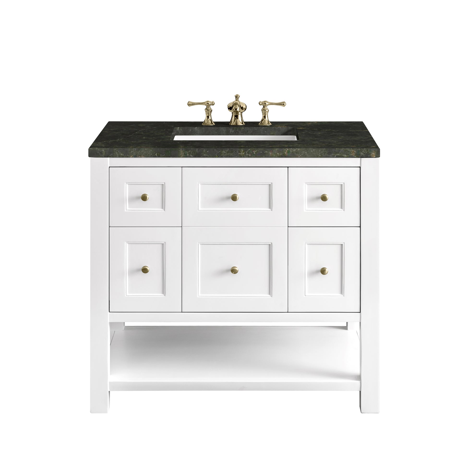 Renovate for Less Atlanta Breckenridge 36" Single Vanity, Bright White, w/ 3 CM Phantome Eclos Top