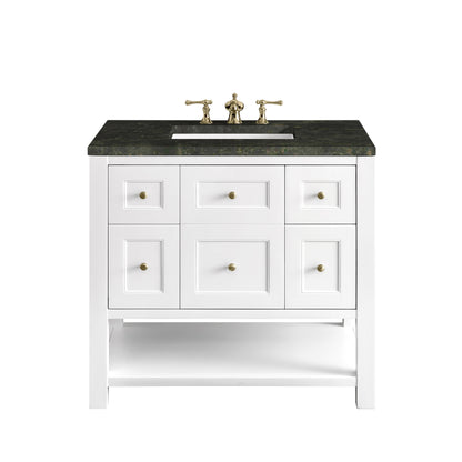 Renovate for Less Atlanta Breckenridge 36" Single Vanity, Bright White, w/ 3 CM Phantome Eclos Top