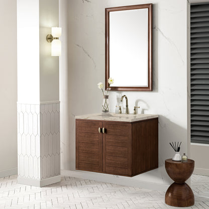 Renovate for Less Atlanta Amberly 30" Single Vanity, Mid-Century Walnut, w/ 3 CM Tajnar Eclos Top
