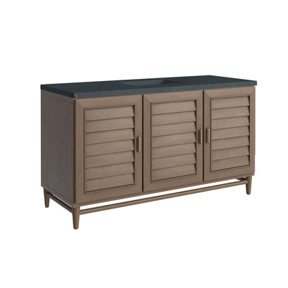 Renovate for Less Atlanta Portland 60" Single Vanity Whitewashed Walnut w/ 3 CM Charcoal Soapstone Silestone Top