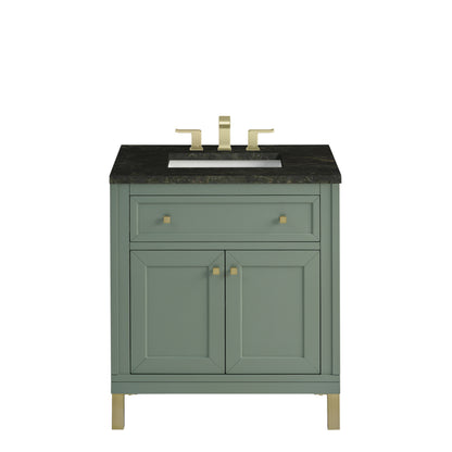 Renovate for Less Atlanta Chicago 30" Single Vanity, Smokey Celadon, w/ 3 CM Phantome Eclos Top