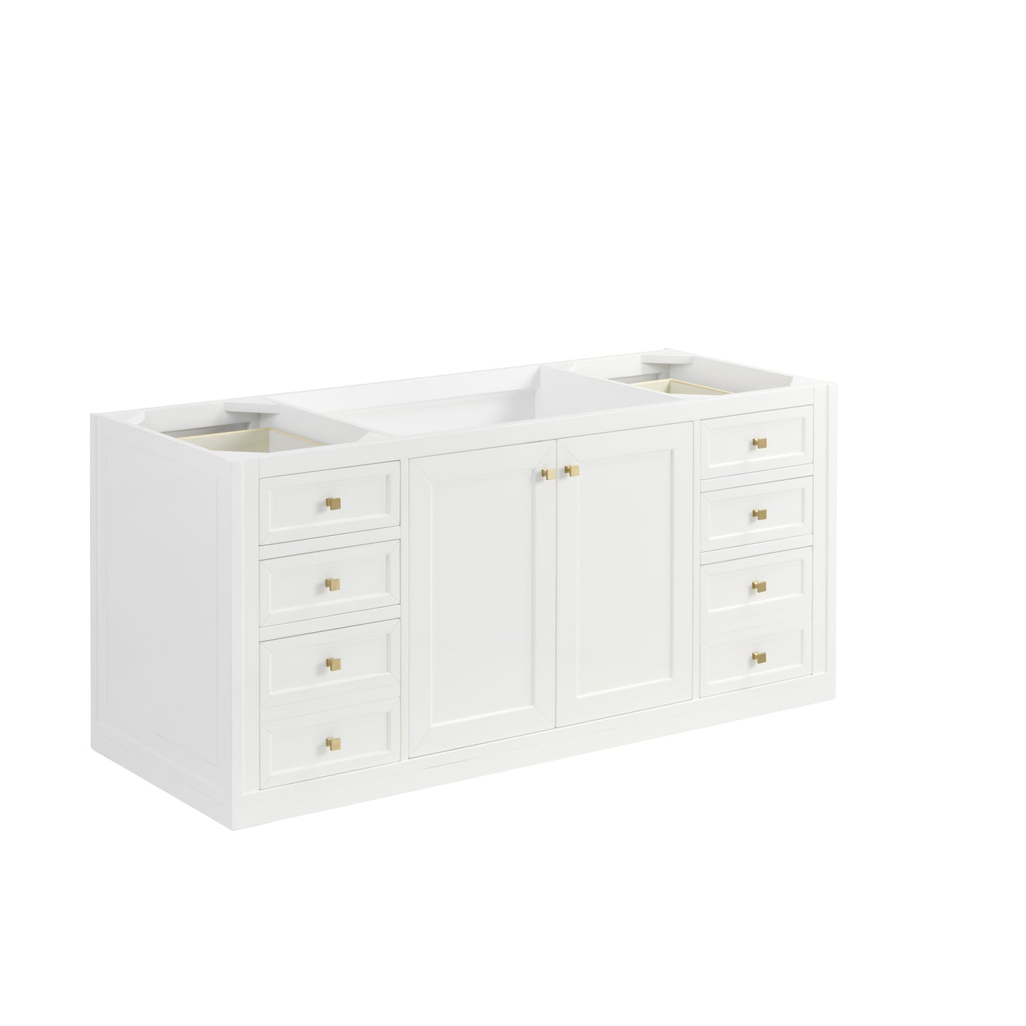 Renovate for Less Atlanta Chicago 60" Single Vanity, Glossy White, w/ 3 CM Tajnar Eclos Top w/FreePower Wireless Charger