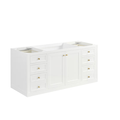 Renovate for Less Atlanta Chicago 60" Single Vanity, Glossy White, w/ 3 CM Charcoal Soapstone Silestone® Top