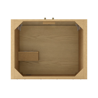 Renovate for Less Atlanta Hudson 30" Single Vanity, Light Natural Oak w/ 3 CM Carrara Marble Top