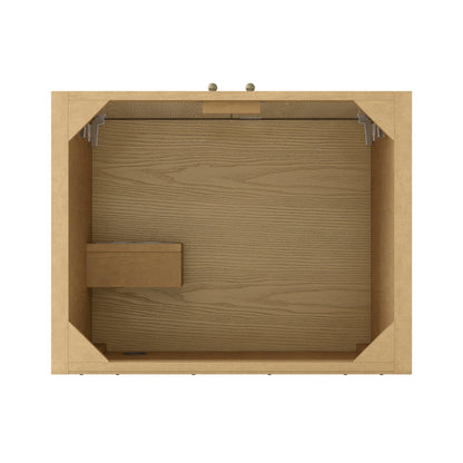 Hudson 30" Single Vanity, Light Natural Oak w/ 3 CM Carrara Marble Top