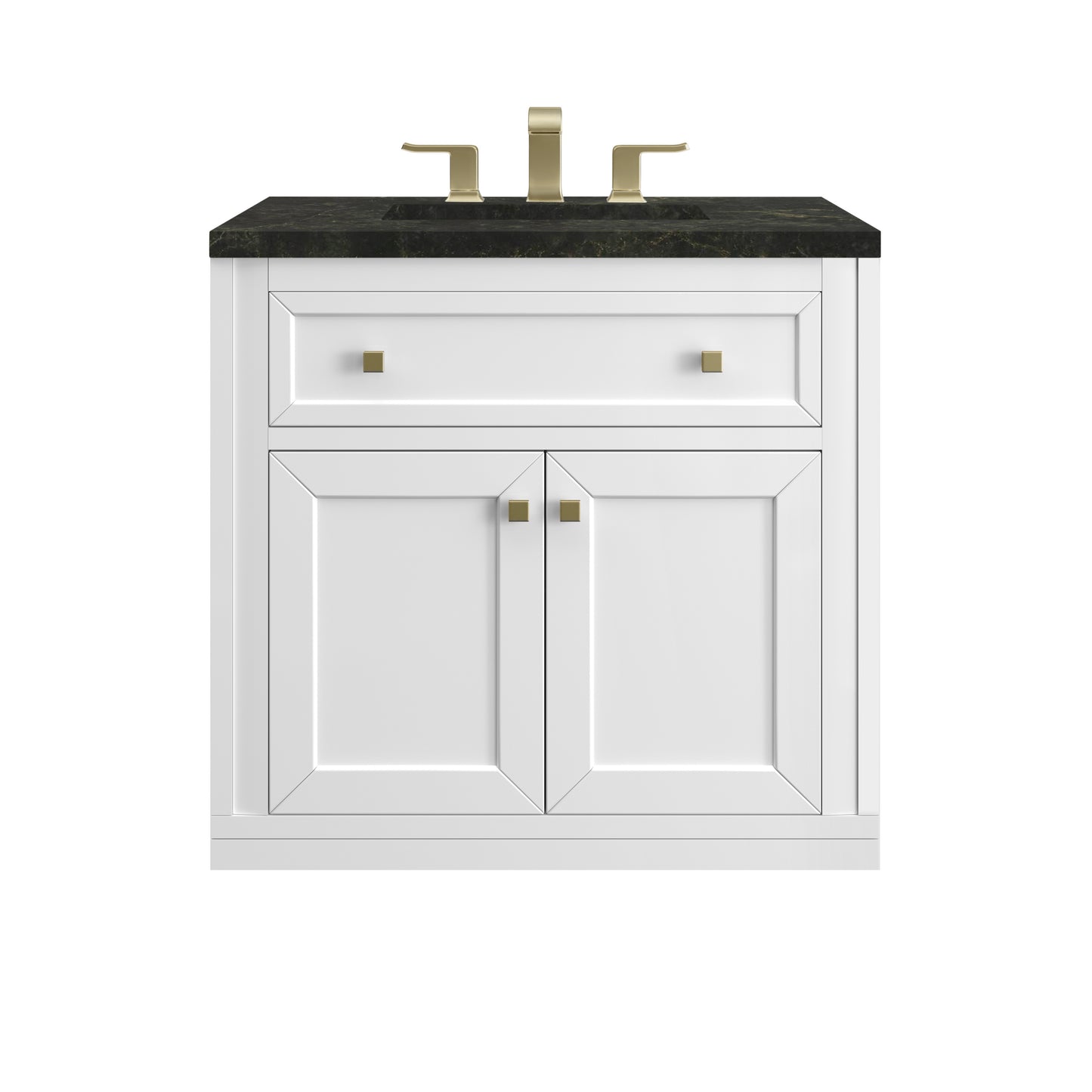 Renovate for Less Atlanta Chicago 30" Single Vanity, Glossy White, w/ 3 CM Phantome Eclos Top