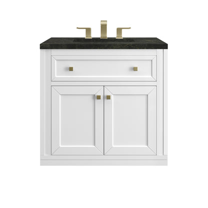 Renovate for Less Atlanta Chicago 30" Single Vanity, Glossy White, w/ 3 CM Phantome Eclos Top
