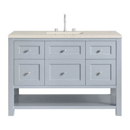 Breckenridge 48" Single Vanity, Serenity Blue, w/ 3 CM Siberian Silestone Top