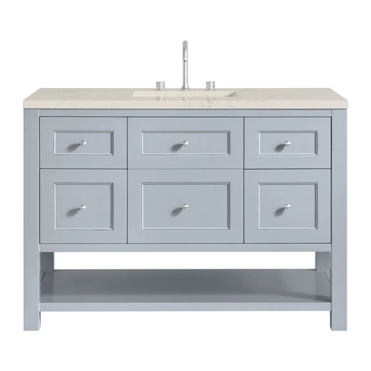 Breckenridge 48" Single Vanity, Serenity Blue, w/ 3 CM Siberian Silestone Top