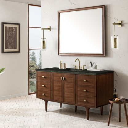 Renovate for Less Atlanta Amberly 60" Single Vanity, Mid-Century Walnut, w/ 3 CM Phantome Eclos Top