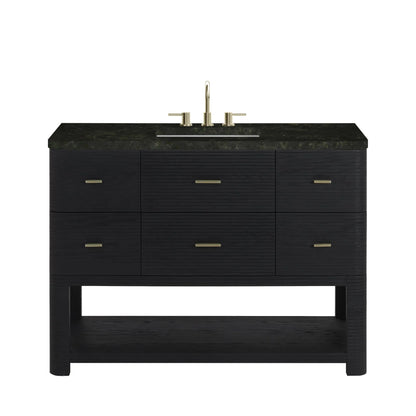 Lucian 48" Single Vanity, Carbon Oak, w/ 3 CM Phantome Eclos Widespread Top