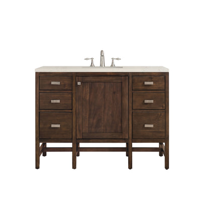 Renovate for Less Atlanta Addison 48" Single Vanity, Mid-Century Acacia, w/ 3 CM Siberian Silestone Top
