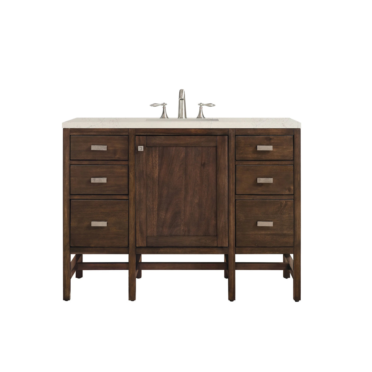 Addison 48" Single Vanity, Mid-Century Acacia, w/ 3 CM Siberian Silestone Top