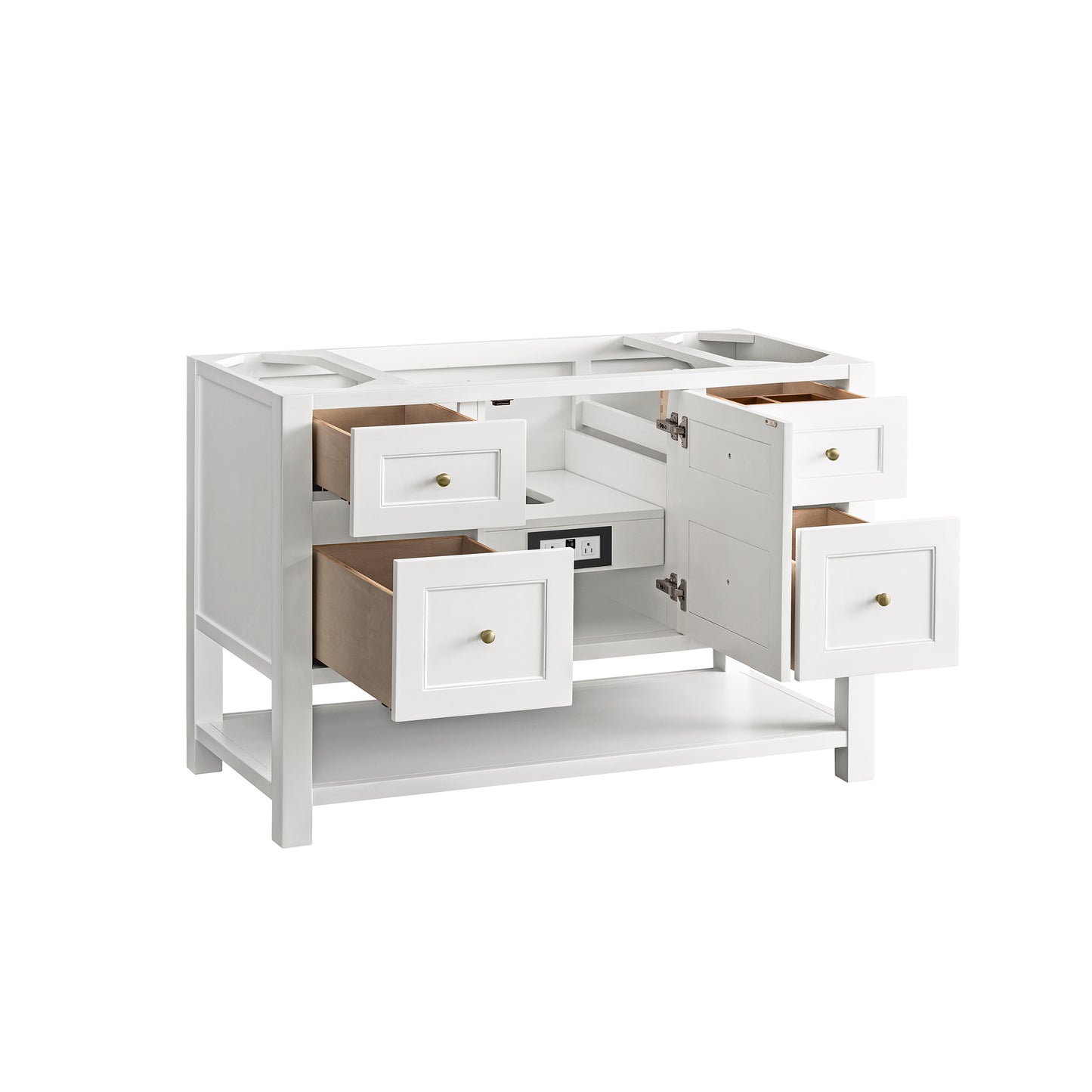 Renovate for Less Atlanta Breckenridge 48" Single Vanity, Bright White, w/ 3 CM Siberian Silestone Top