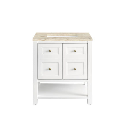 Renovate for Less Atlanta Breckenridge 30" Single Vanity, Bright White, w/ 3 CM Tajnar Eclos Top