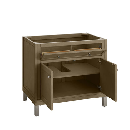 Chicago 36" Single Vanity, Walnut Whisper, w/ 3 CM Tajnar Eclos Top