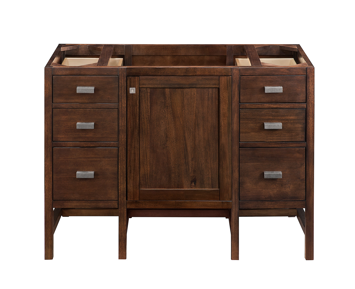 Renovate for Less Atlanta Addison 48" Single Vanity, Mid-Century Acacia w/ 3 CM Eternal Jasmine Pearl Silestone Top