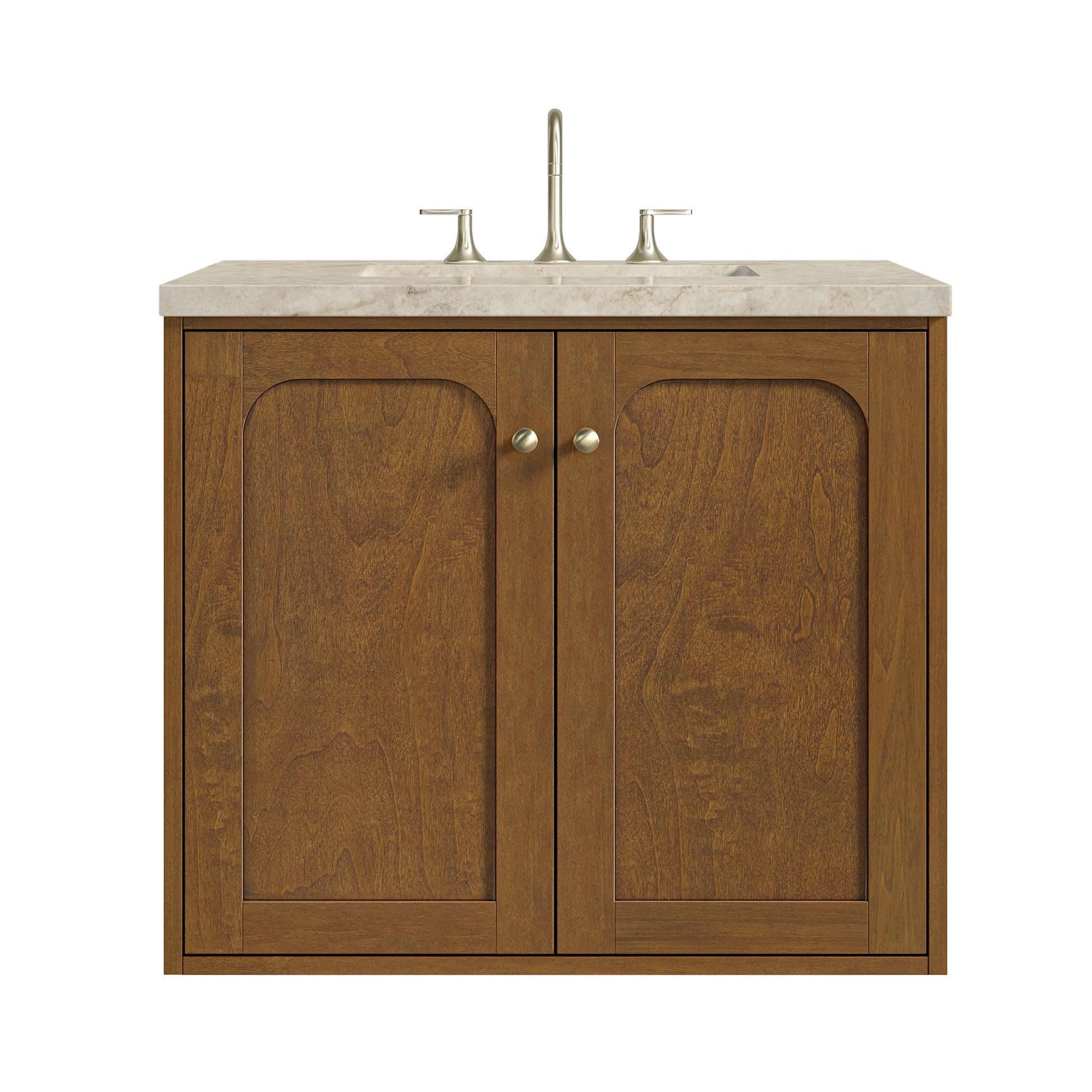Renovate for Less Atlanta Laurent 30" Single Vanity, Honey Oak w/ 3 CM Tajnar Eclos Top