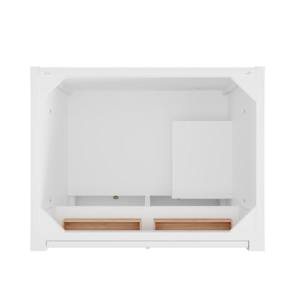 Renovate for Less Atlanta Bellshire 30" Single Vanity, Bright White w/ 3 CM Phantome Eclos Top