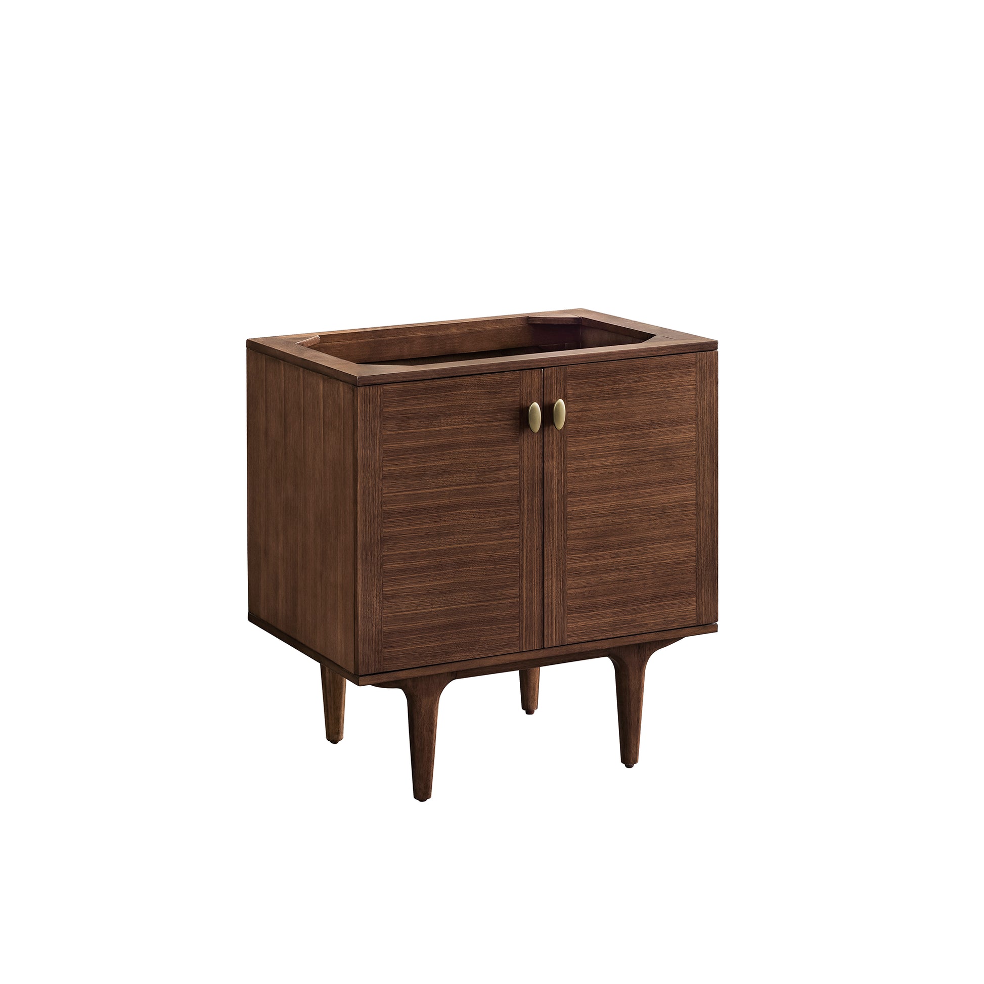 Renovate for Less Atlanta Amberly 30" Single Vanity, Mid-Century Walnut w/ 3 CM Victorian Silver Top