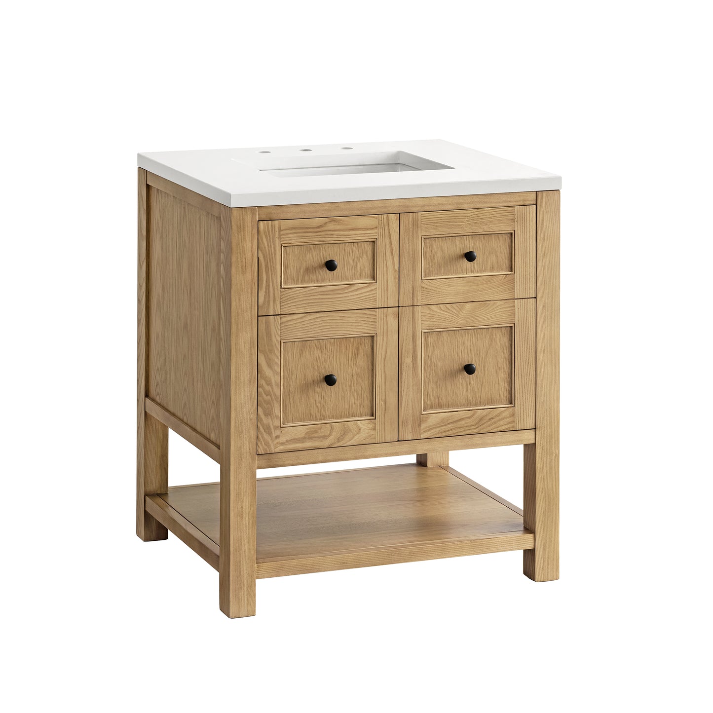 Renovate for Less Atlanta Breckenridge 30" Single Vanity, Light Natural Oak w/ 3 CM White Zeus Top