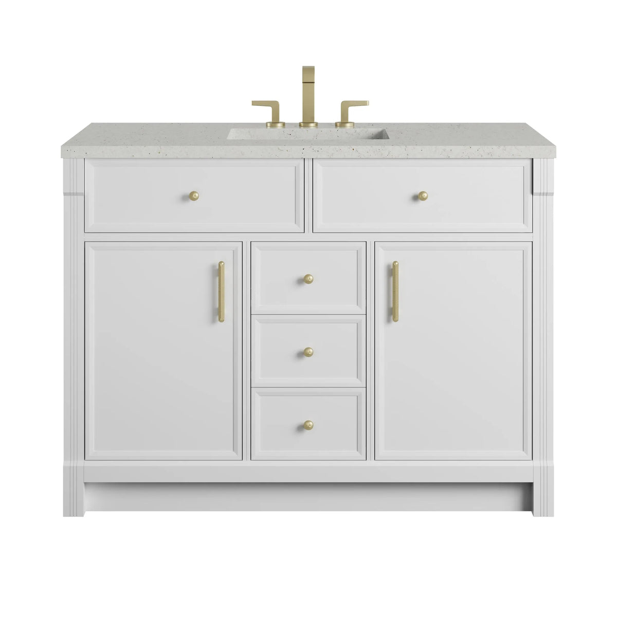 Bellshire 48" Single Vanity, Bright White w/ 3 CM Lime Delight Silestone Top