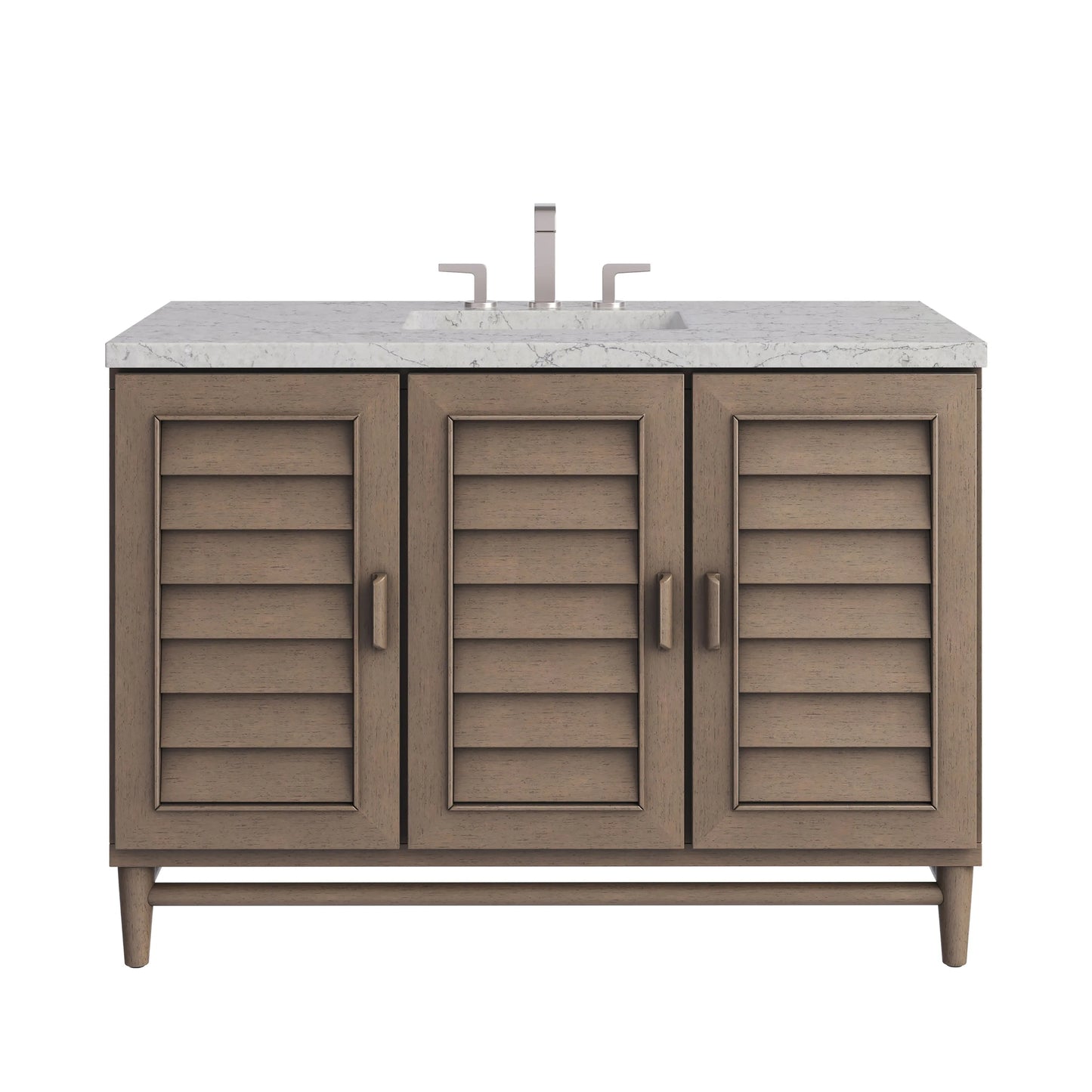 Portland 48" Single Vanity Whitewashed Walnut w/ 3 CM Eternal Jasmine Pearl Silestone Top