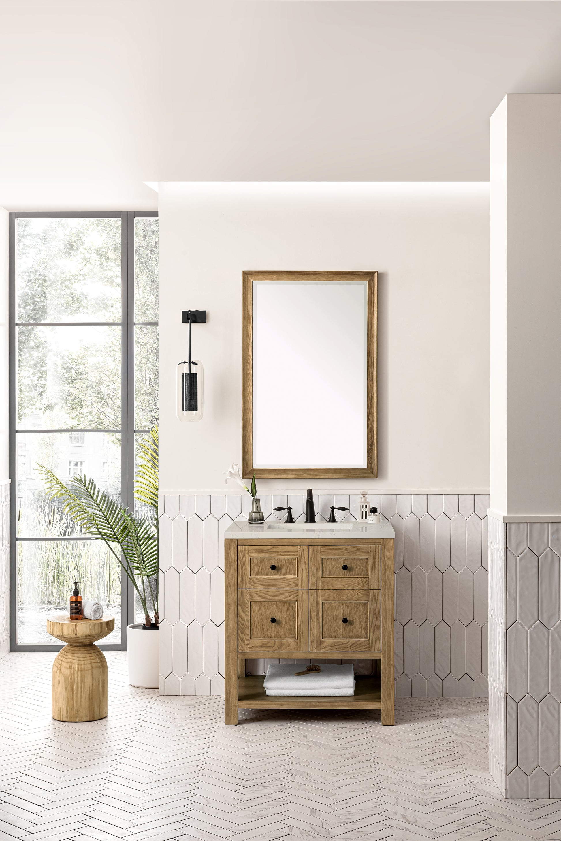 Renovate for Less Atlanta Breckenridge 30" Single Vanity, Light Natural Oak, w/ 3 CM Siberian Silestone Top