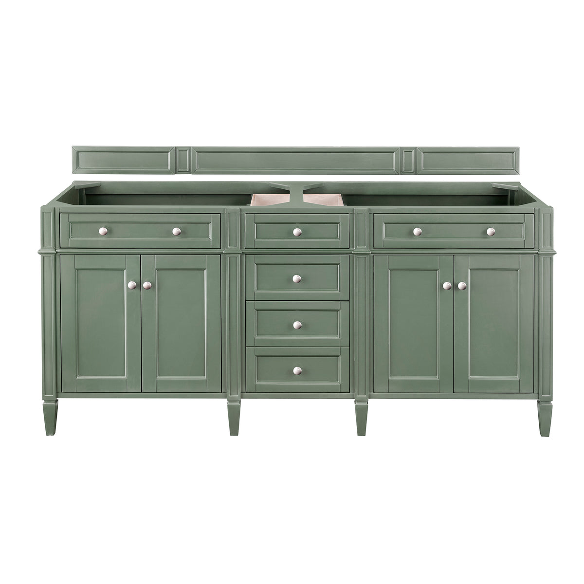 Renovate for Less Atlanta Brittany 72" Double Vanity, Smokey Celadon, w/ 3 CM Siberian Silestone Top w/FreePower Wireless Charger