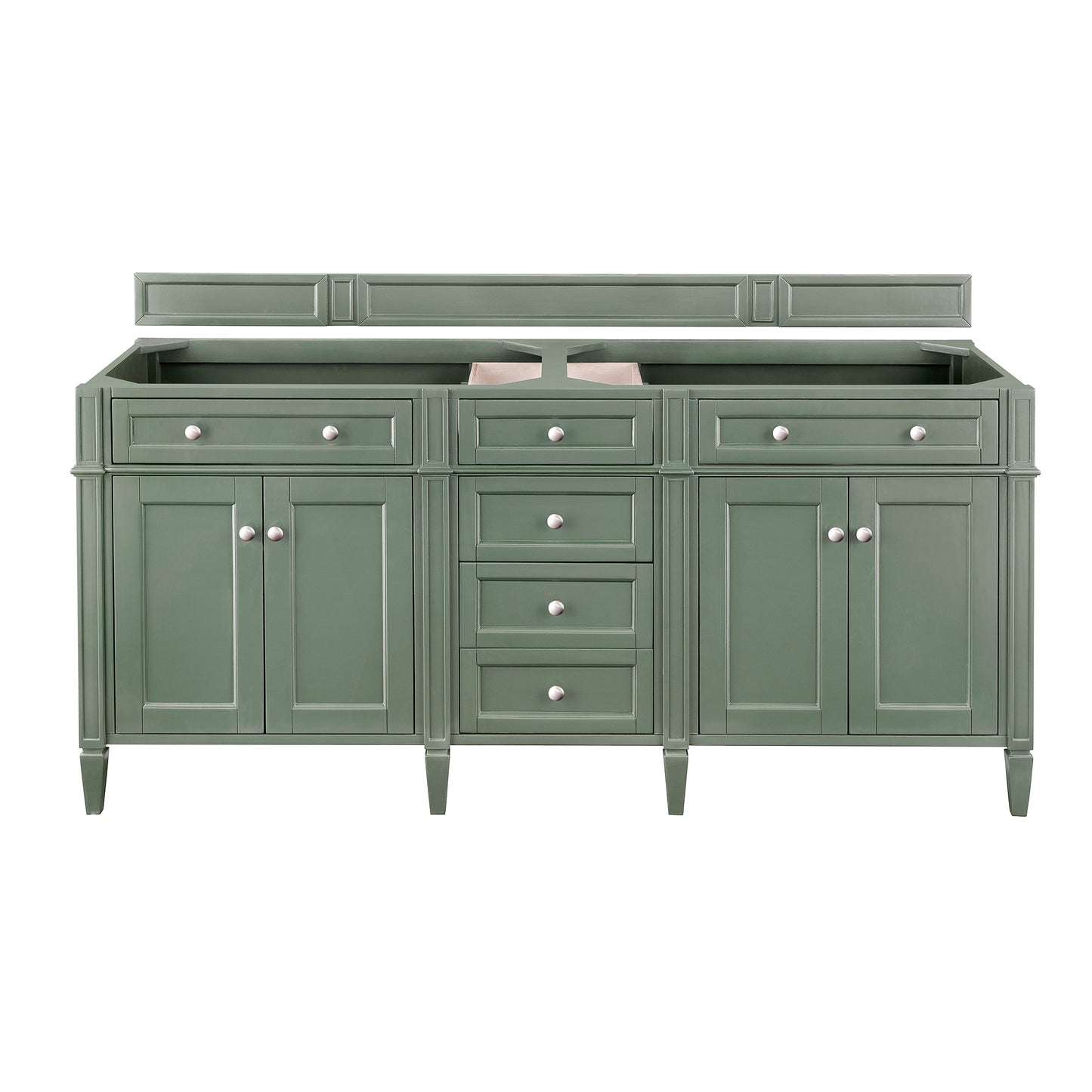 Renovate for Less Atlanta Brittany 72" Double Vanity, Smokey Celadon, w/ 3 CM Tajnar Eclos Top