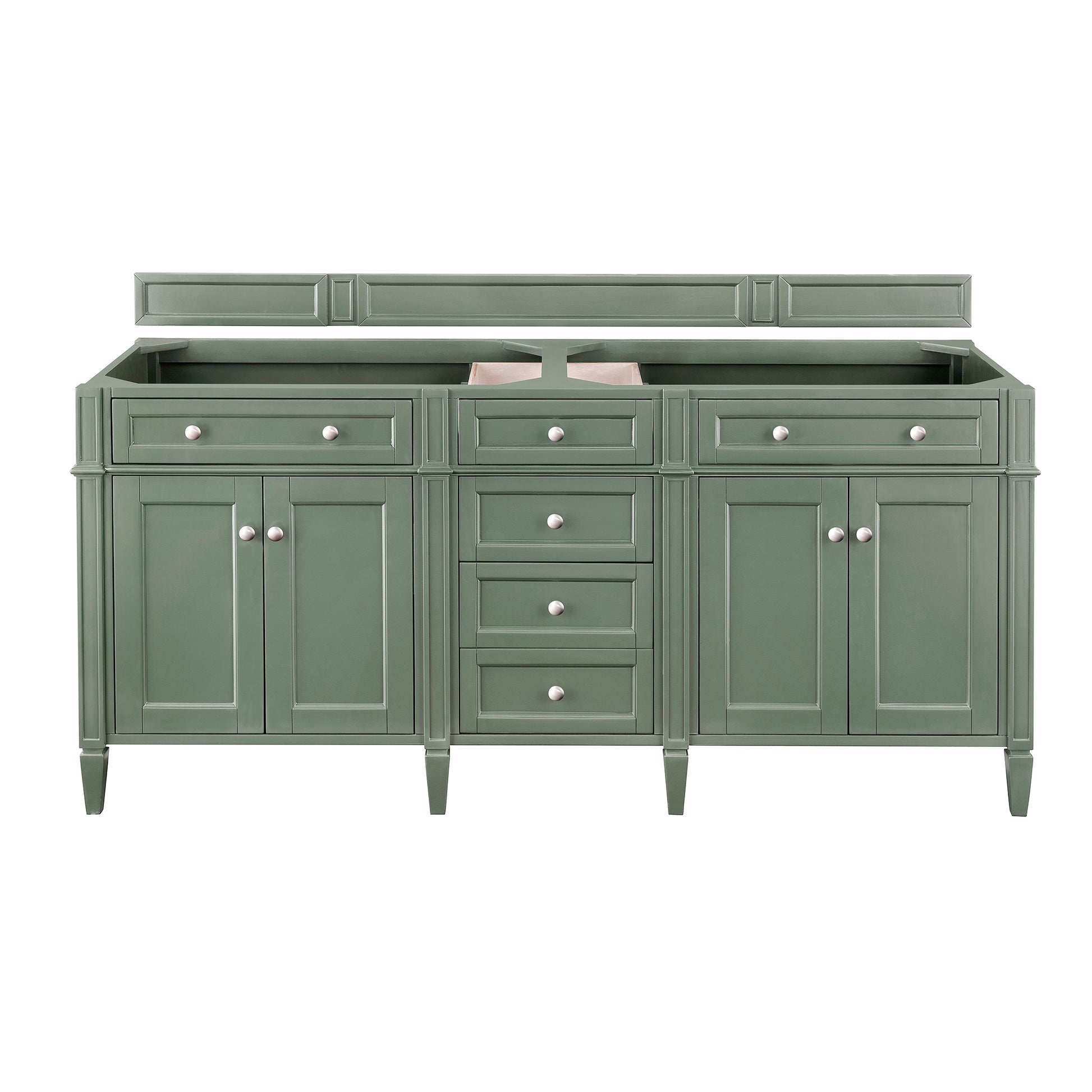 Renovate for Less Atlanta Brittany 72" Double Vanity, Smokey Celadon, w/ 3 CM Tajnar Eclos Top