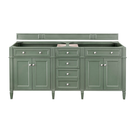Renovate for Less Atlanta Brittany 72" Double Vanity, Smokey Celadon, w/ 3 CM Tajnar Eclos Top