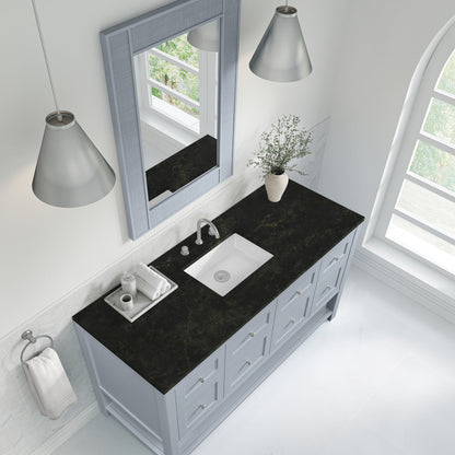 Renovate for Less Atlanta Breckenridge 60" Single Vanity, Serenity Blue, w/ 3 CM Phantome Eclos Top