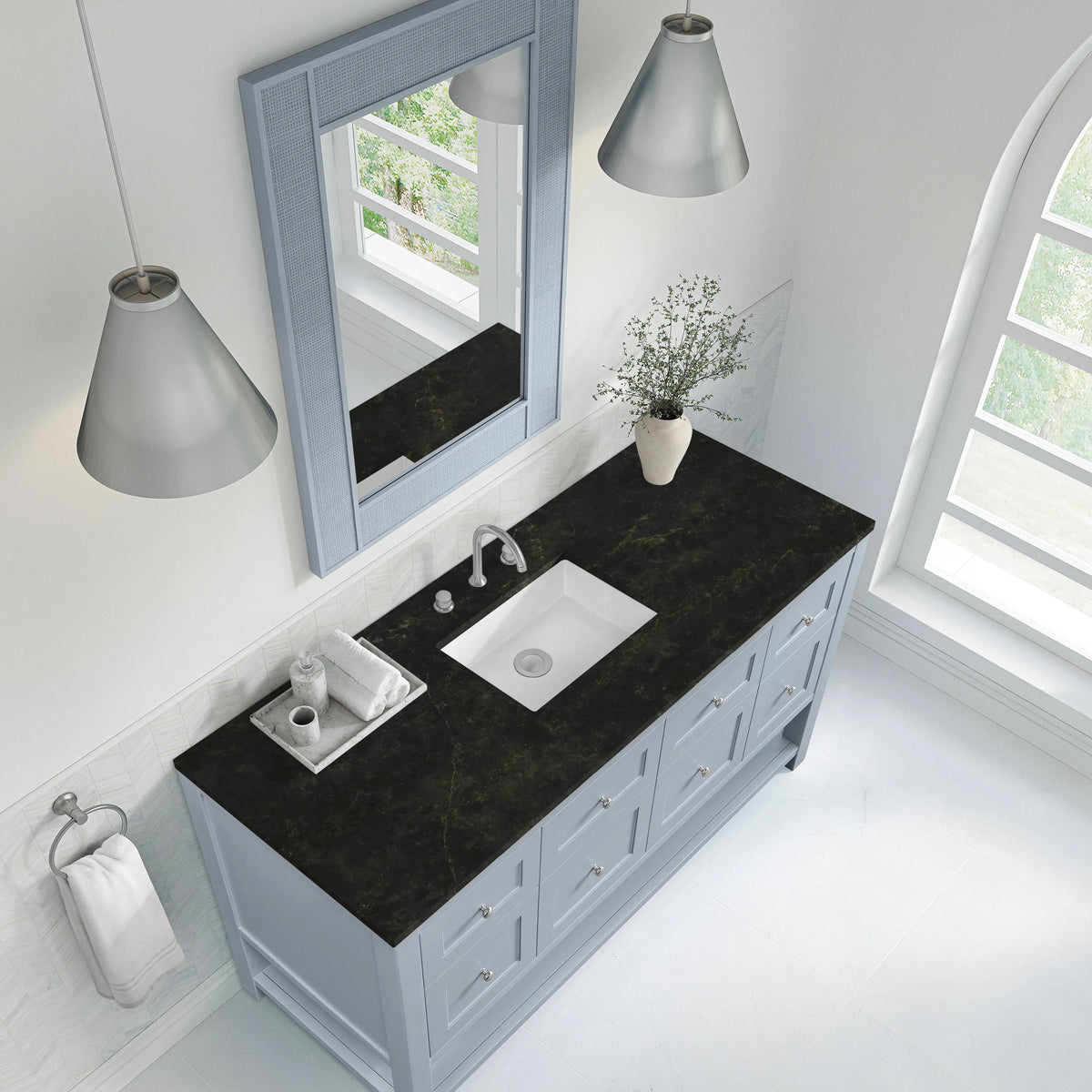 Breckenridge 60" Single Vanity, Serenity Blue, w/ 3 CM Phantome Eclos Top