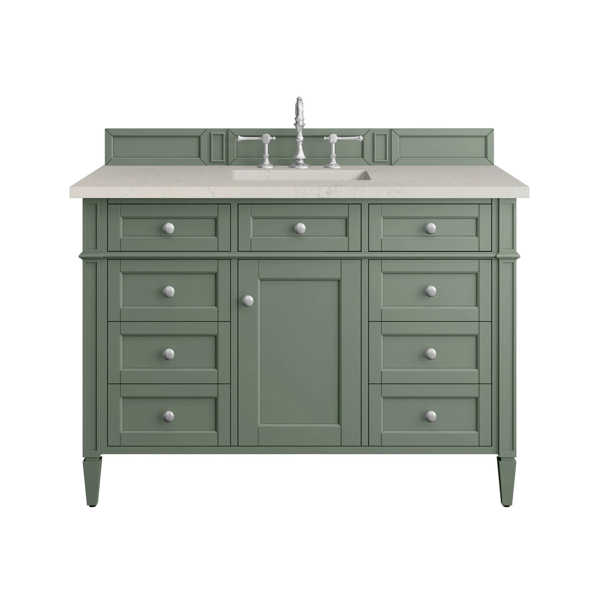 Brittany 48" Single Vanity, Smokey Celadon, w/ 3 CM Siberian Silestone Top