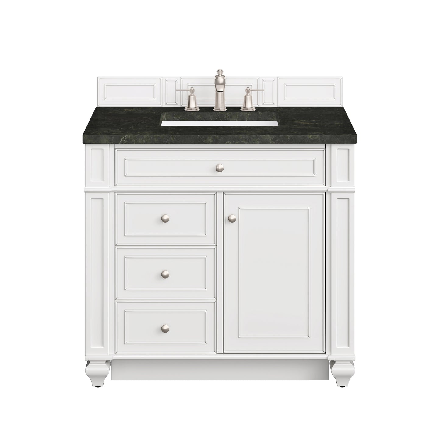 Renovate for Less Atlanta Bristol 36" Single Vanity, Bright White, w/ 3 CM Phantome Eclos Top