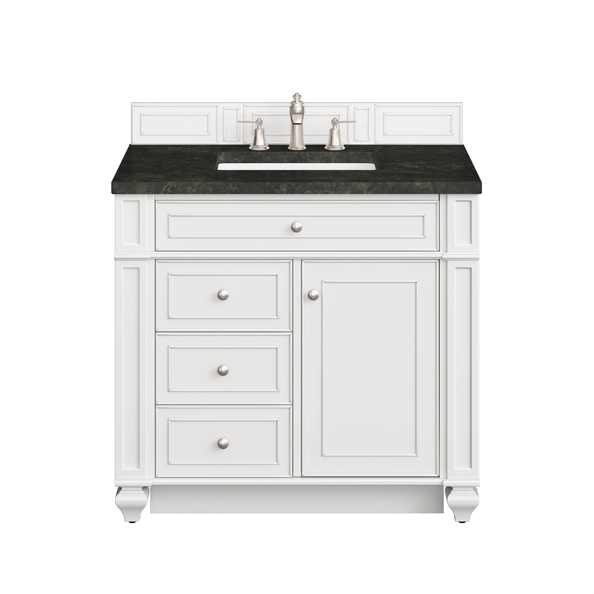 Renovate for Less Atlanta Bristol 36" Single Vanity, Bright White, w/ 3 CM Phantome Eclos Top