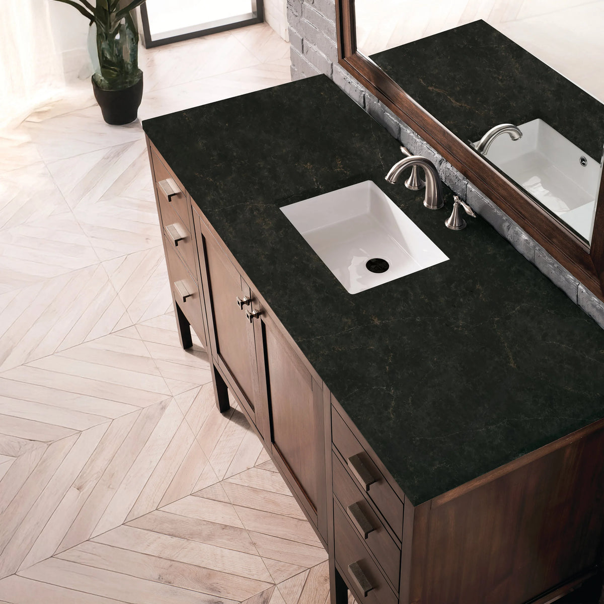 Addison 60" Single Vanity, Mid-Century Acacia, w/ 3 CM Phantome Eclos Top